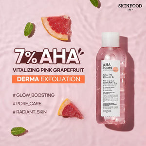 AHA Toner Citrus Paradisi Grapefruit Fruit Extract 0.1% AHA 7% PHA 0.1%